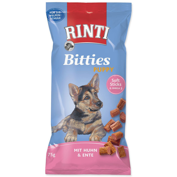Rinti Bitties Puppy pochúťka kura a kačka 16 x 75 g