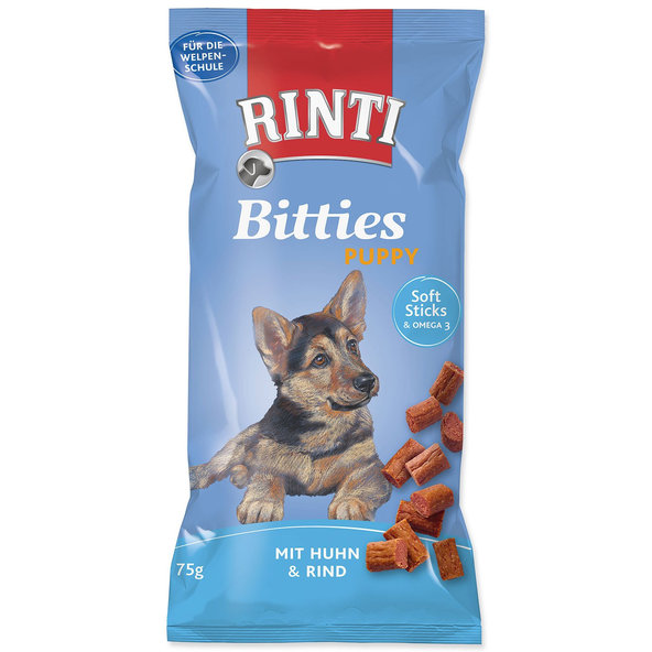 Rinti Bitties Puppy pochúťka kura a hovädzie 16 x 75 g