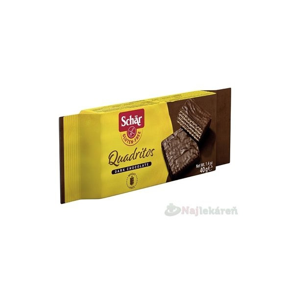 Schär QUADRITOS oblátky kakaové v horkej čokoláde 40 g