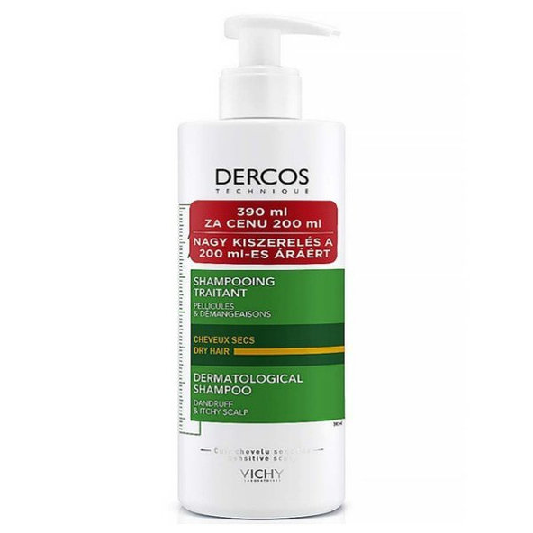 VICHY Dercos ANTI-PELLICULAIRE šampón na suché lupiny 390ml