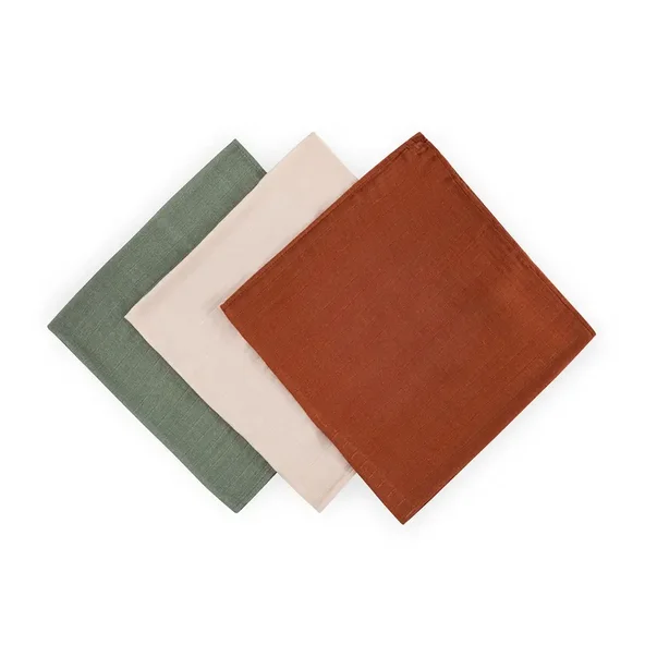 PETITE & MARS Sada plienok Moussy Earth Tones 68 x 68 cm 3 ks