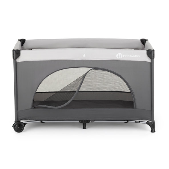 PETITE&MARS Postieľka cestovná Nyja Urban Jungle Charcoal