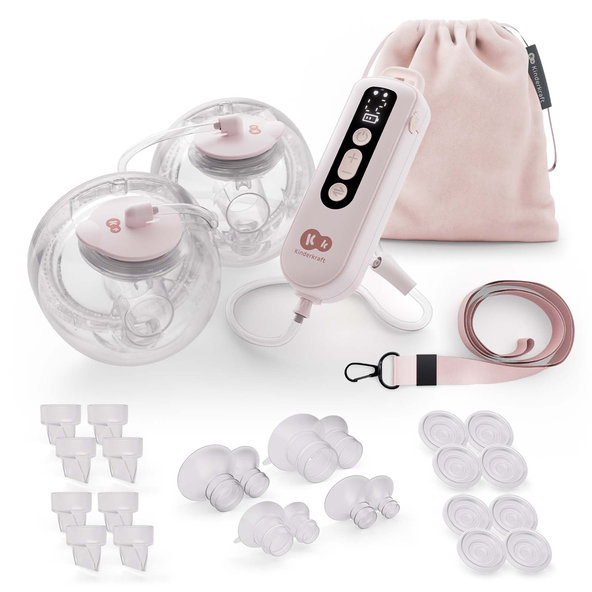 KINDERKRAFT Odsávačka mlieka Double Hands-free Gentle Flow Pink