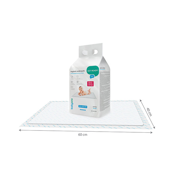 BABYONO Jednorazové prebaľovacie podložky 40 × 60 cm 20+2 ks