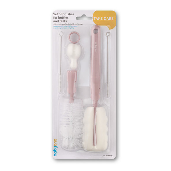 BABYONO Kefky na dojčenské fľaše a cumlíky sada Pink