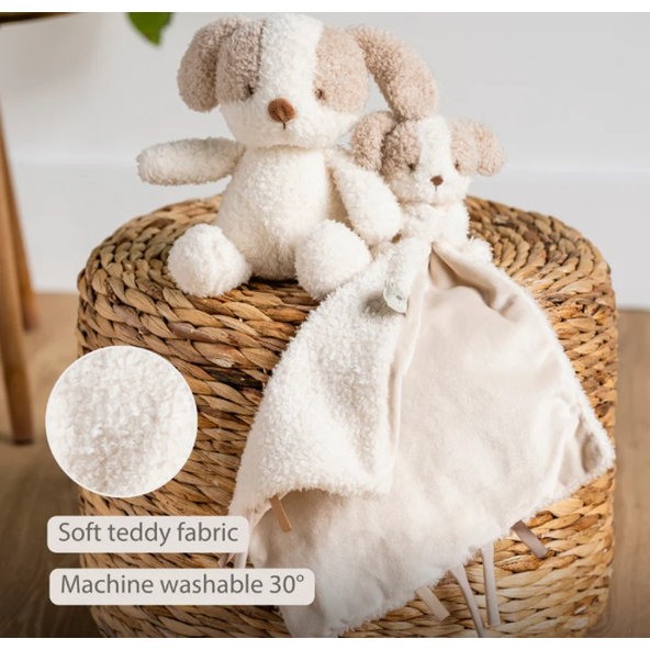 NATTOU Maznáčik plyšový Teddy psík 27 x 27 cm, 0m+