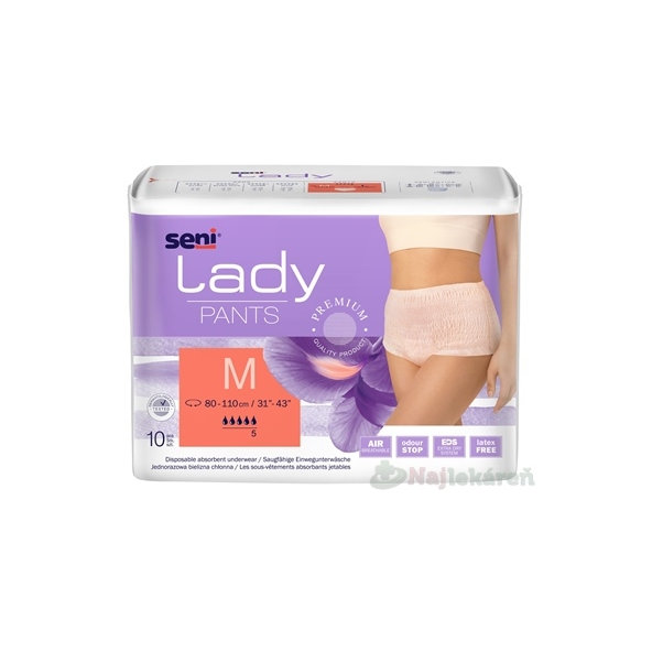 Seni Lady PANTS Medium nohavičky absorpčné pre ženy 10 ks