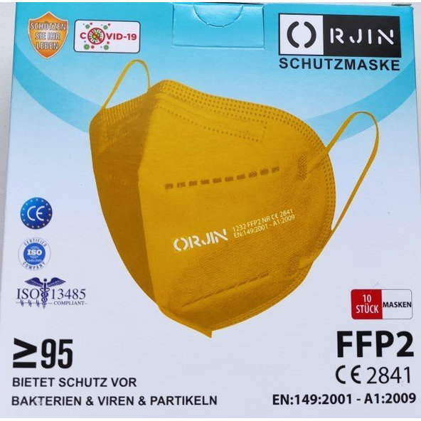 Orjin Jednorázový respirátor FFP2 NR žltý 10ks