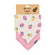 PETITE&MARS Podbradník bandana Luke Beige Strawberies&Dusty Rose 3m+ 2 ks