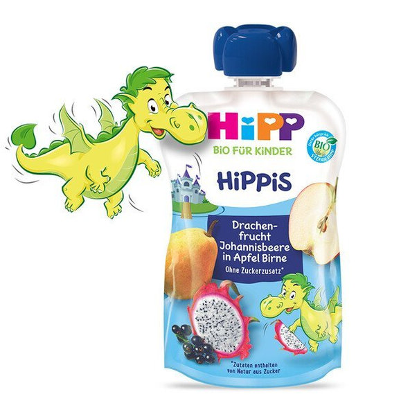 HiPP BIO ovocný príkrm jablko-hruška-dračie ovocie-ríbezle 100g