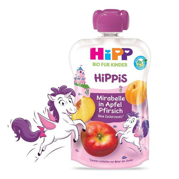 HiPP BIO ovocný príkrm jablko-broskyňa-mirabelka 100g