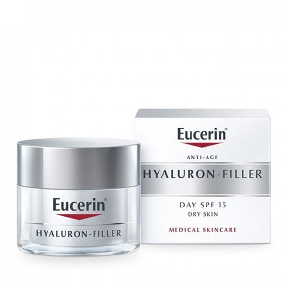 Eucerin Hyaluron-Filler + 3x EFFECT Denný krém SPF 15 pre suchú pleť 50ml