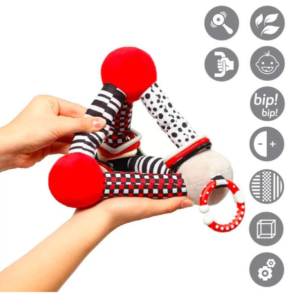 BABYONO Hračka edukačná plyšová Tiny Yoga Triangle C - More Collection