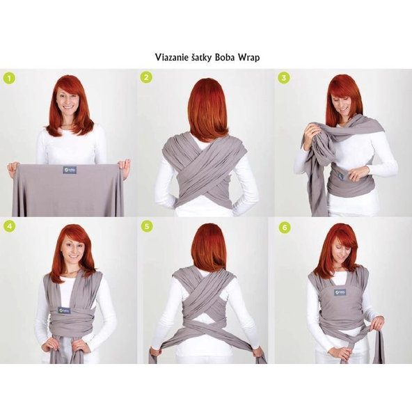 BOBA Nosič detí / šatka Boba Wrap Organic - Dark Gray