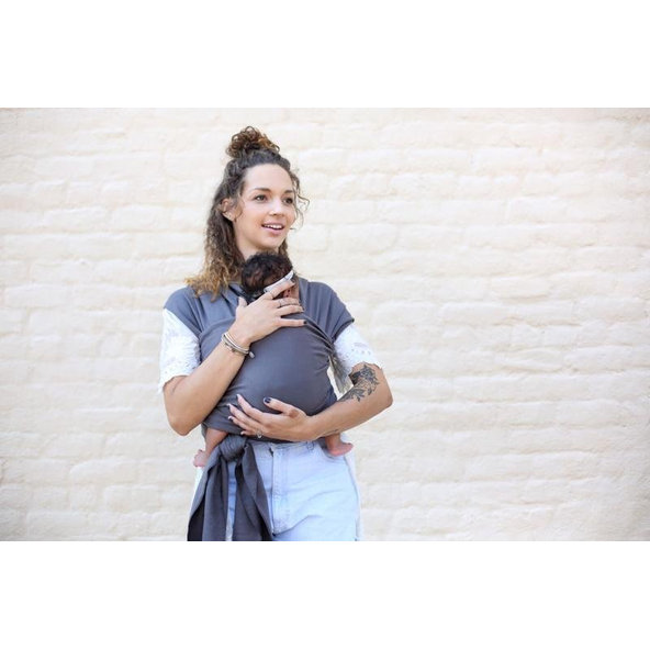 BOBA Nosič detí / šatka Boba Wrap Organic - Dark Gray