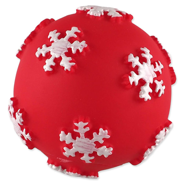 Hračka Dog Fantasy Winter Tale loptička pískacia, červená ⌀ 7cm