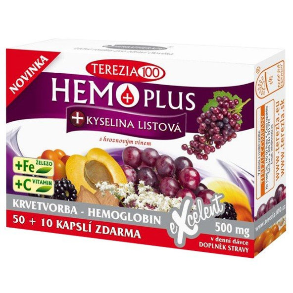 HEMO PLUS + kyselina listová 60 kapsúl