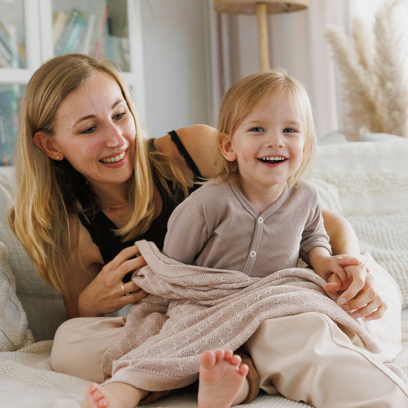 BABYONO Deka pletená bambusová Light Beige