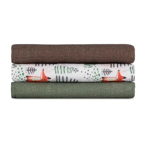 PETITE & MARS Sada plienok Moussy Forest Fox 68 x 68 cm 3 ks