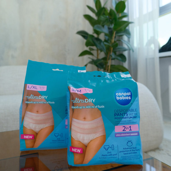 Canpol Babies Popôrodné nohavičky 2v1 S/M 5 ks