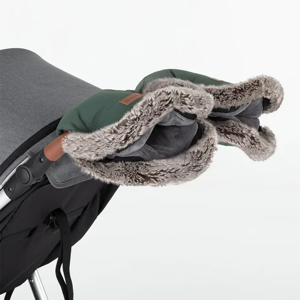 PETITE&MARS Rukavice na kočík Furry Veritable Khaki