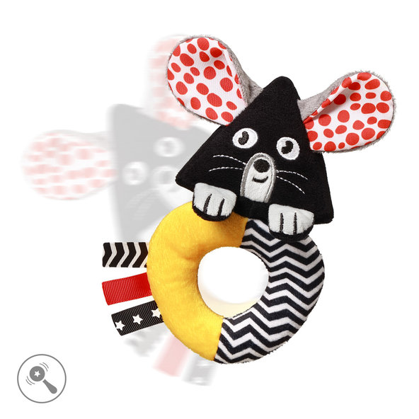 BABYONO Hrkálka kontrastná Mouse 0 m+