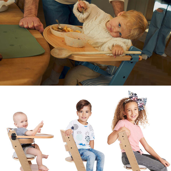 KINDERKRAFT Stolička jedálenská Nordic Breeze s vankúšom