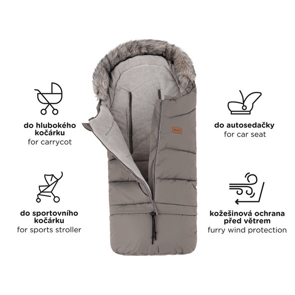 PETITE&MARS Set fusak Arctic 4v1 + rukavice Fjora Mocha Mousse