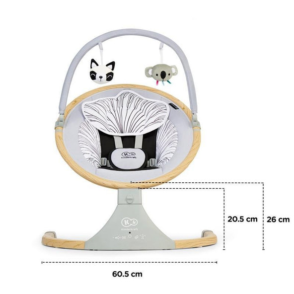 KINDERKRAFT Lehátko pohupujúce s melódiou 2v1 Lumi drevené, do 9 kg