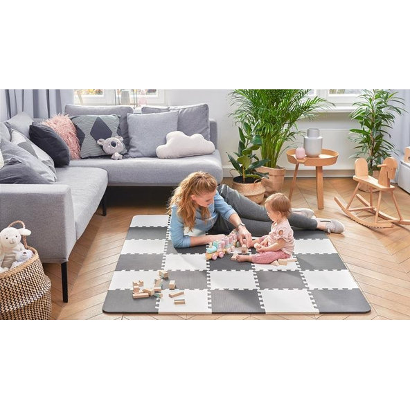 KINDERKRAFT Podložka penová puzzle Luno 150 x 180 cm Black, 30 ks