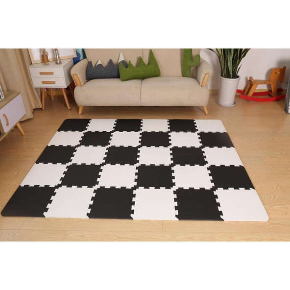 KINDERKRAFT Podložka penová puzzle Luno 150 x 180 cm Black, 30 ks