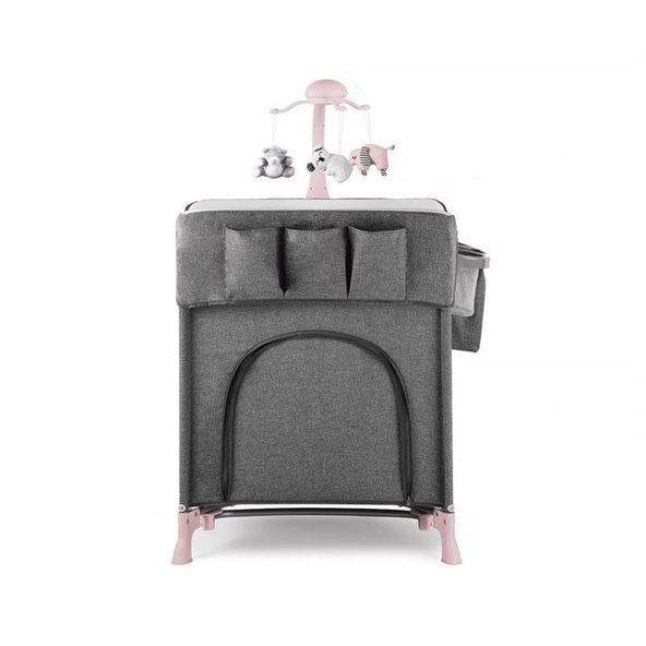 KINDERKRAFT Postieľka cestovná Joy s doplnkami Pink