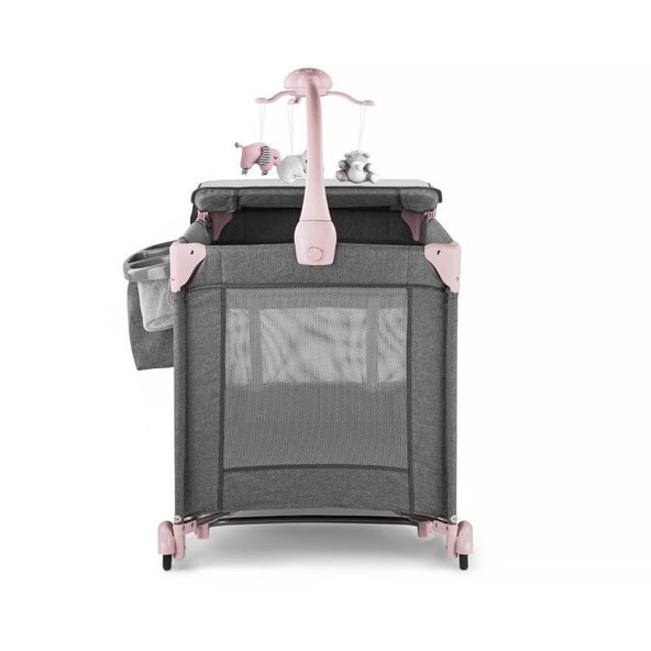 KINDERKRAFT Postieľka cestovná Joy s doplnkami Pink
