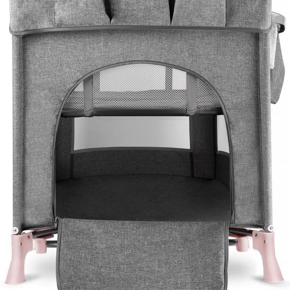 KINDERKRAFT Postieľka cestovná Joy s doplnkami Pink