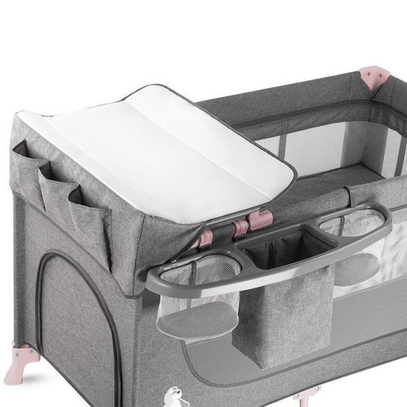 KINDERKRAFT Postieľka cestovná Joy s doplnkami Pink