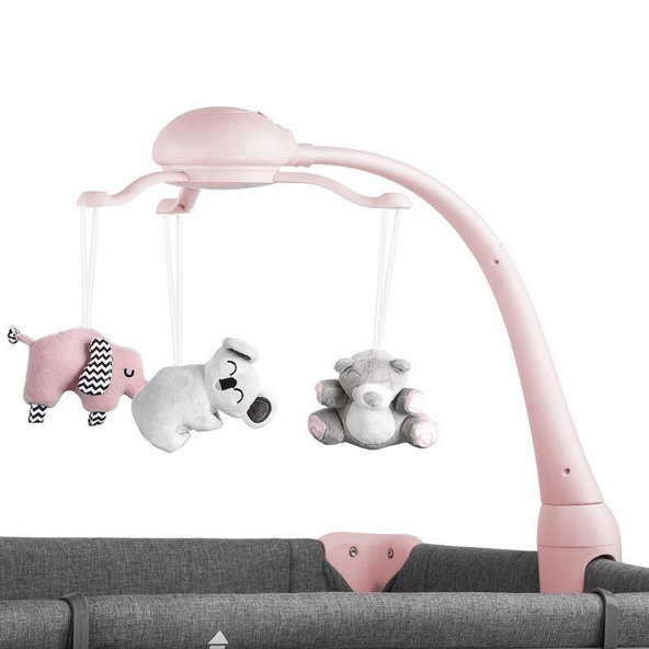 KINDERKRAFT Postieľka cestovná Joy s doplnkami Pink