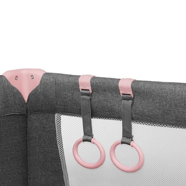 KINDERKRAFT Postieľka cestovná Joy s doplnkami Pink