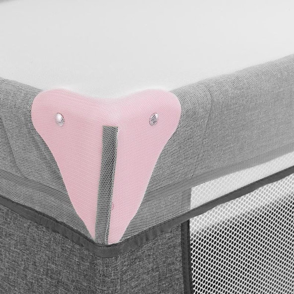 KINDERKRAFT Postieľka cestovná Joy s doplnkami Pink