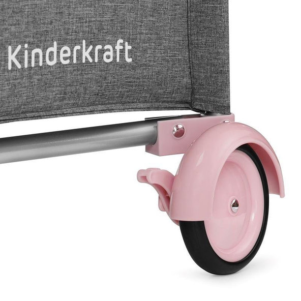 KINDERKRAFT Postieľka cestovná Joy s doplnkami Pink