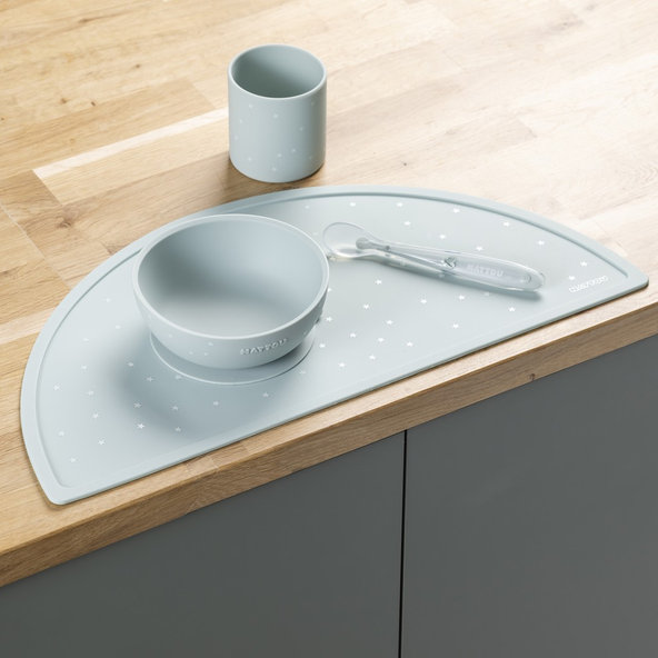 NATTOU Set jedálenský silikónový 4 ks, green