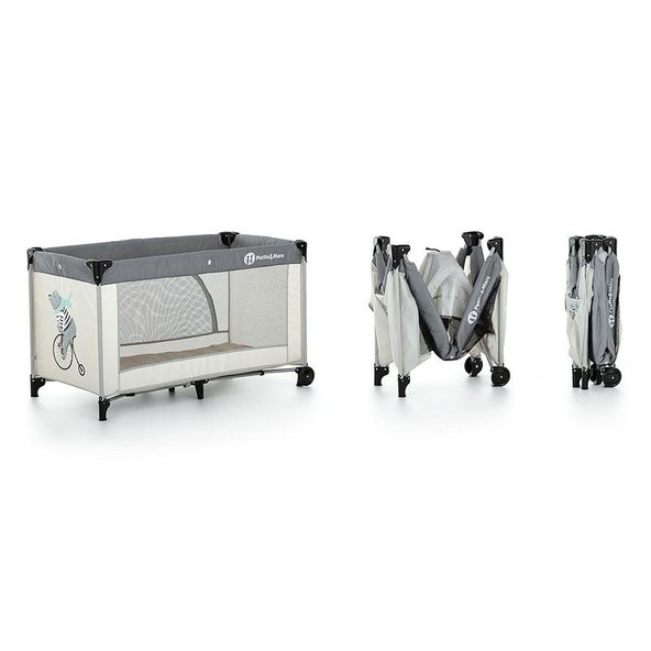 PETITE&MARS Postieľka cestovná Nyja Teddy Biker Grey​