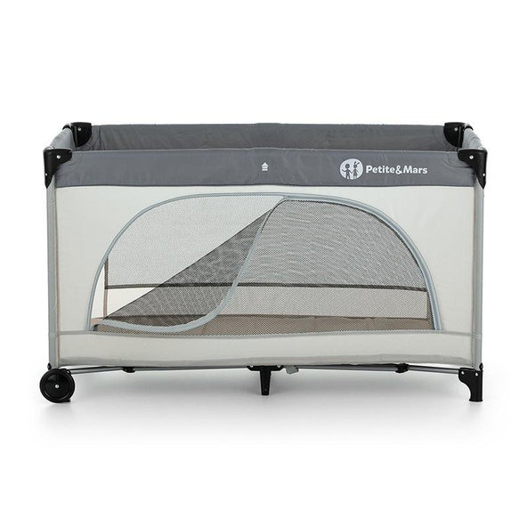 PETITE&MARS Postieľka cestovná Nyja Teddy Biker Grey​