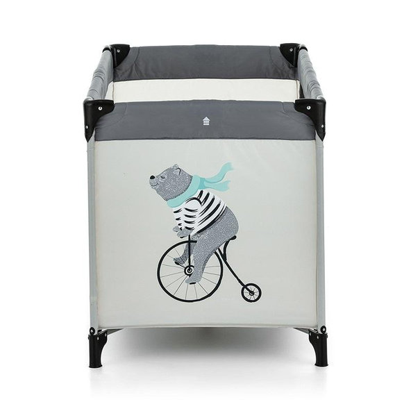 PETITE&MARS Postieľka cestovná Nyja Teddy Biker Grey​