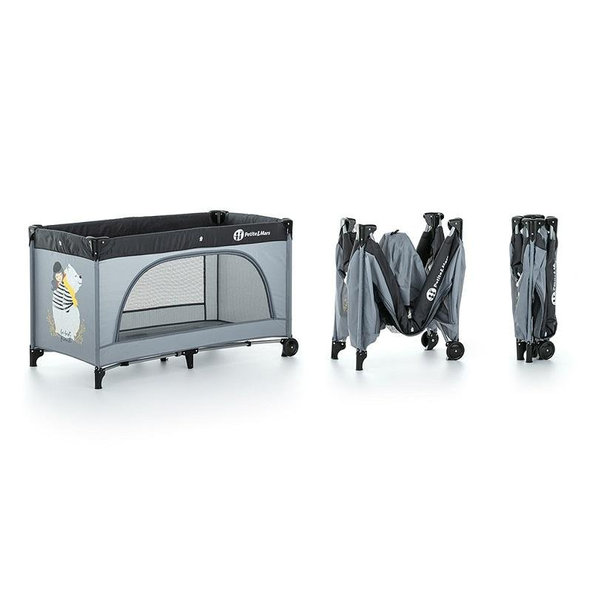 PETITE&MARS Postieľka cestovná Nyja Teddy Friend Coal​