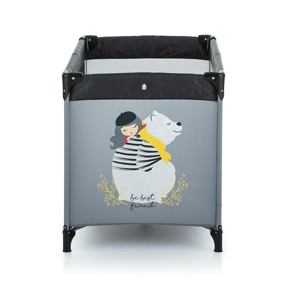 PETITE&MARS Postieľka cestovná Nyja Teddy Friend Coal​