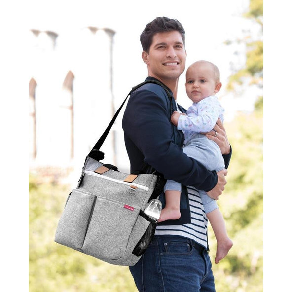 Taška prebaľovacia Duo Signature grey melange