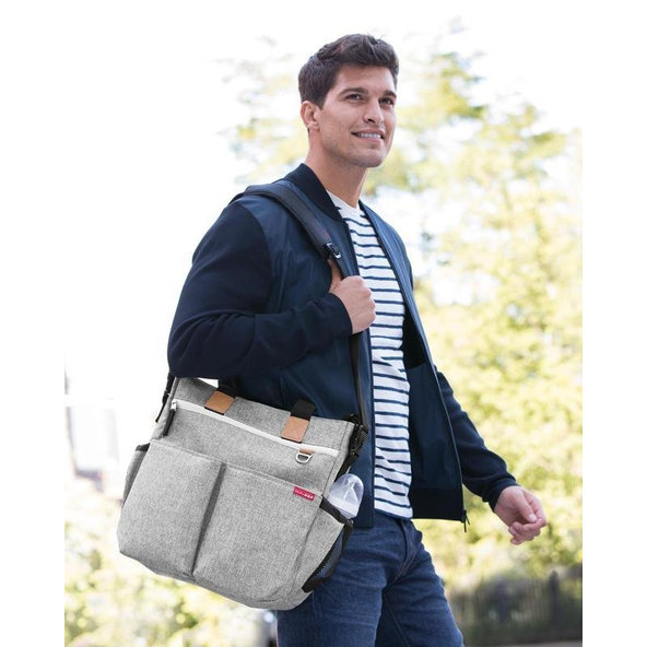 Taška prebaľovacia Duo Signature grey melange