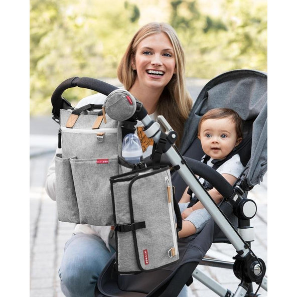 Taška prebaľovacia Duo Signature grey melange