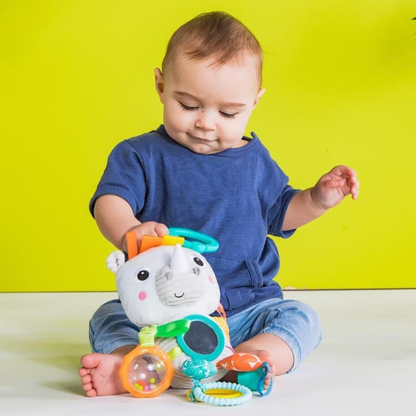 BRIGHT STARTS Hračka na C krúžku Playful Pals nosorožec 0m+