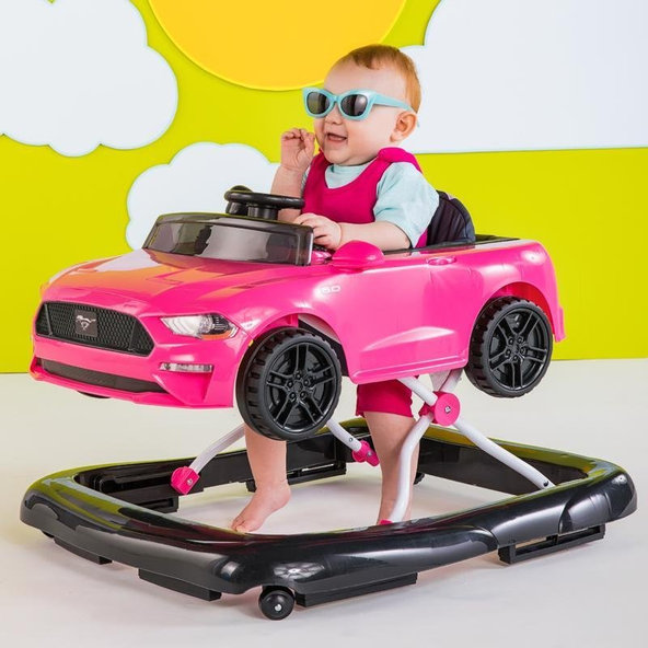 BRIGHT STARTS Chodítko 3v1 Ford Mustang Pink 6m+, do 11kg